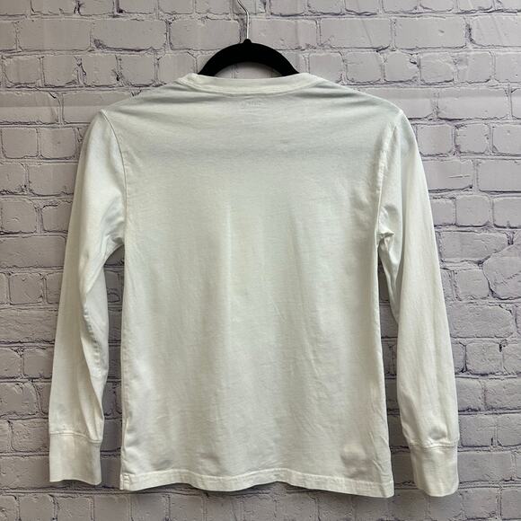 Polo Ralph Lauren Polo Bear Graphic Tee White Long Sleeve Shirt Boys Small *FLAW - Picture 4 of 7